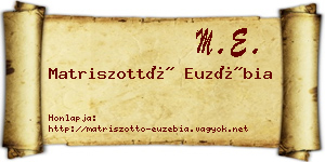 Matriszottó Euzébia névjegykártya
